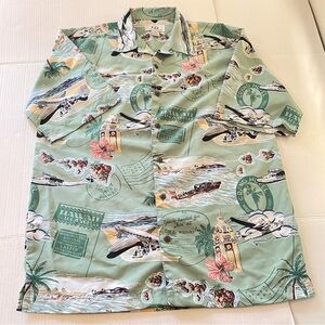 Hawaiian Shirt with Retro Hawaiian Graphics, Made by KAD Clothing Company